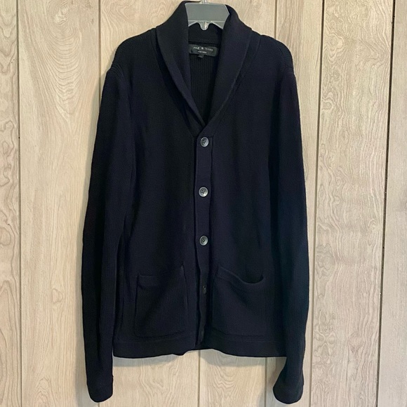 Rag & Bone Avery Shawl Cardigan in Black - Picture 2 of 9